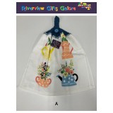 Crochet Top Hand Towel / Tea Towel - Watering Cans - Large Crochet Top Hand Towel / Tea Towel - Watering Cans - Large